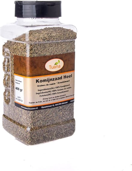 Tuana Kruiden - Komijnzaad Heel - Djinten - Strooibus 400 Gram - Tuanashop - GP-K-0042