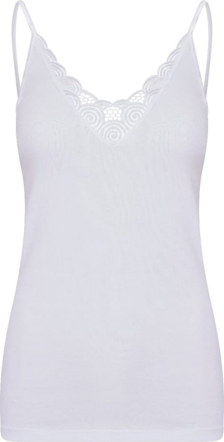 Dames hemdje spaghetti bandjes - Beatrix - Onderhemd - Singlet - 100% katoen - Wit / XL