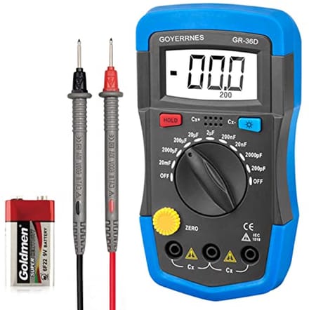 Digitale Multimeter Capaciteitsmeter Condensatortester Handheld Capaciteitstester LCD-display Achtergrondverlichting