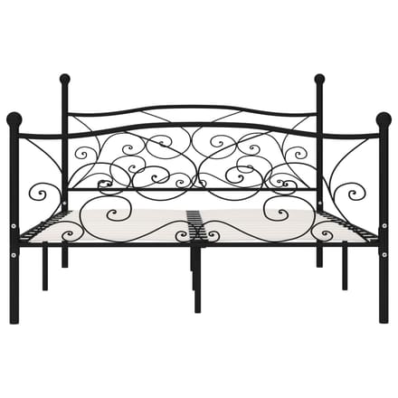 vidaXL - Bedframe - met - lattenbodem - metaal - zwart - 140x200 - cm