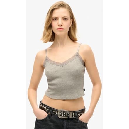 Korte top met kanten rand voor dames Superdry Essential