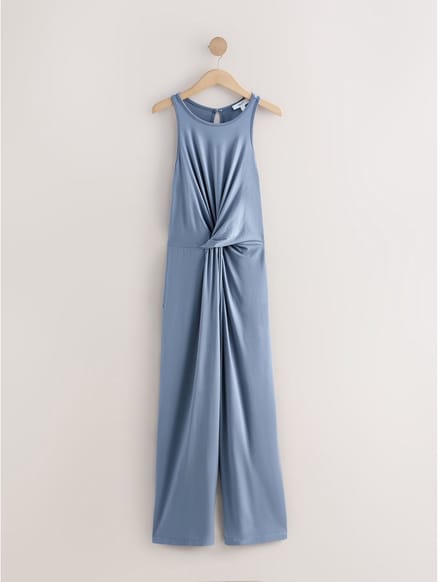 Next - Dames - Jersey jumpsuit met gedraaide taille - Tall - Blauw