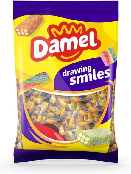 Damel - Gevulde Regenboogstaafjes 1 Kilo - Schepsnoep - Snoep