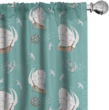 ABAKUHAUS zeilgordijnen – 2x75x245 cm – microvezel – Licht teal