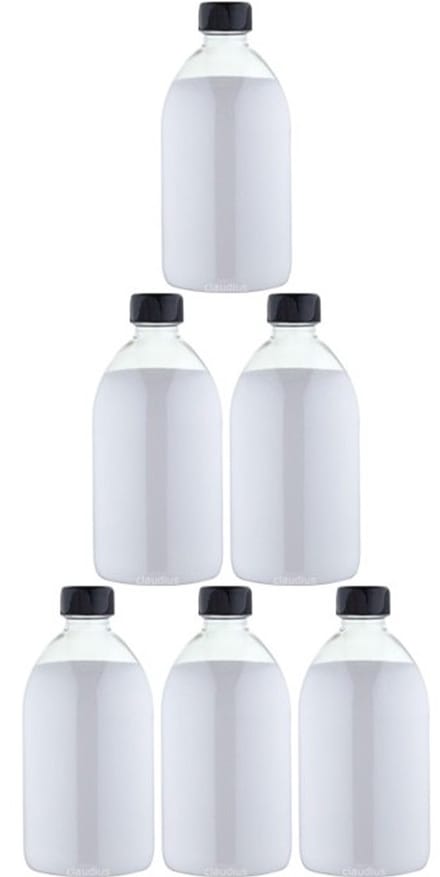 Scrubzout Kokos - 650 gram - Fles met zwarte dop - set van 6 stuks - Hydraterende Lichaamsscrub