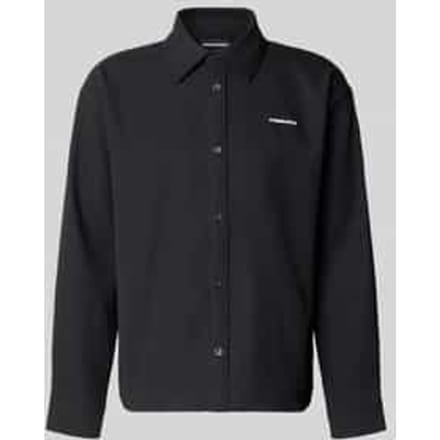 regular fit vrijetijdsoverhemd met kentkraag en label-stitching
