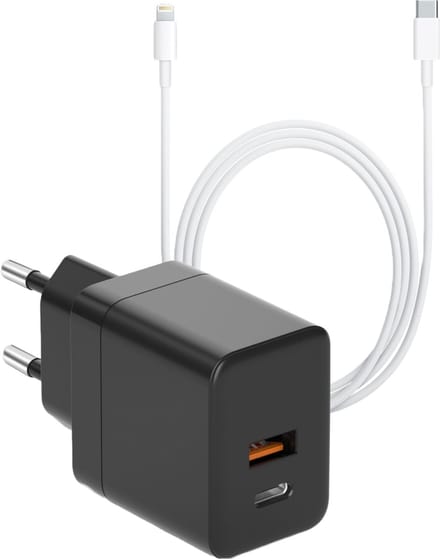 35w usb adapter geschikt voor iPhone + Lightning oplaadkabel 3m - Snellader geschikt voor iPhone 14/13/12/11/X