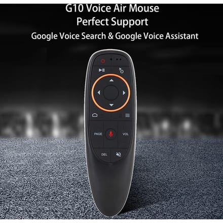 G10 2.4GHz draadloze afstandsbediening met USB-ontvanger Spraakbesturing voor Android TV Box PC Laptop black