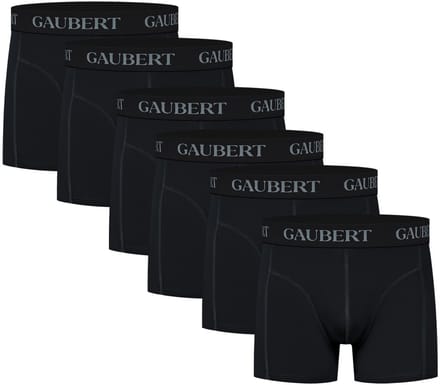 6 stuks Gaubert Heren Boxershorts - Bamboe - Zwart