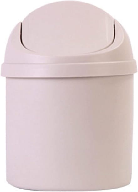 Mini Prullenbak - Tafelvuilnisbak Desktop - Bureau Opruimen - Met Deksel - Compact - Wit