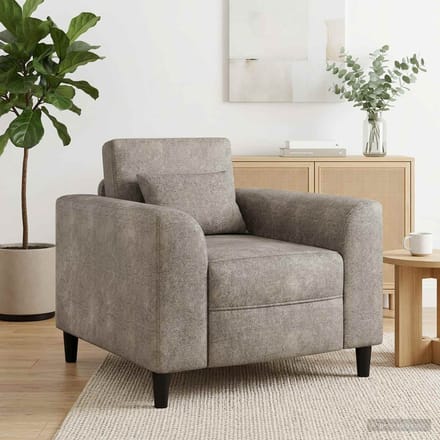 vidaXL - Fauteuil - Lichtgrijs - Kunst - Suède - Leer
