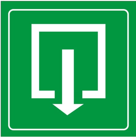 Uitgang sticker, groen wit 200 x 200 mm