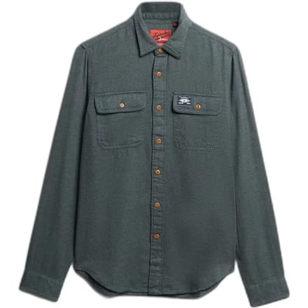 Superdry Flanellen werkoverhemd grijsgroen