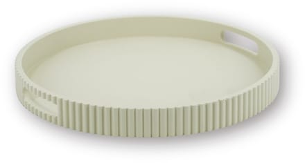 Housevitamin Dienblad 35x35 cm – Zand– Geribbelde Rand – MDF – 4 cm Hoog – Nordic Design – Decoratief & Functioneel