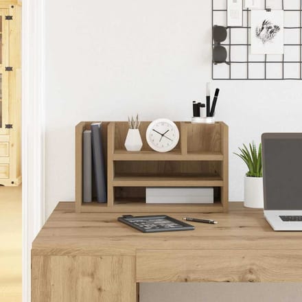 vidaXL - Bureau - organizer - Artisanaal - eiken - 44,5 - x - 24 - x - 25 - cm
