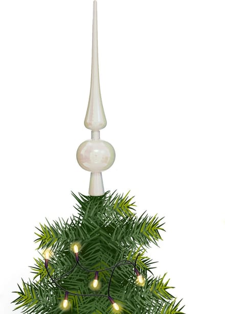 Atmosphera Kerstboompiek - wit - 28 cm - kunststof - kerstboom - pieken - kerstversiering