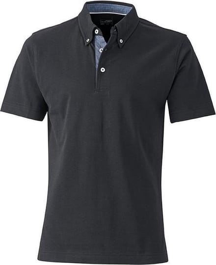 James and Nicholson Herenpolo (Zwart/lichte denim)