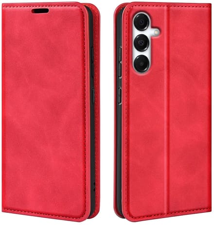 MobyDefend Hoesje - Geschikt voor Samsung Galaxy A17 / A18 - Luxe Wallet Bookcase (Magnetische Sluiting) - Rood