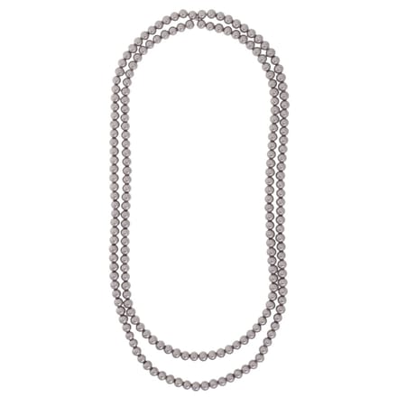 Behave - Parel Ketting - Grijs Taupe - Glasparels - 150 cm lang