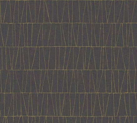 GRAFISCH MOZAIEK BEHANG | Geometrisch - Antraciet Goud - A.S. Création Jade 2