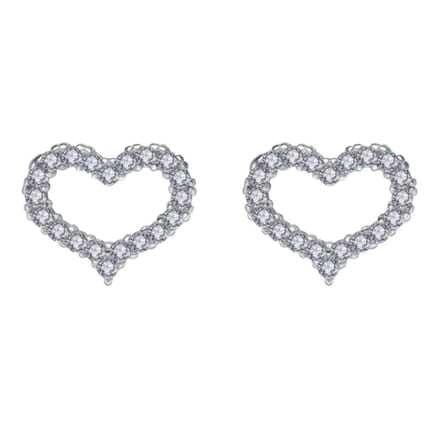 Fako Bijoux® - Oorbellen - Hart - Kristal - Zilverkleurig