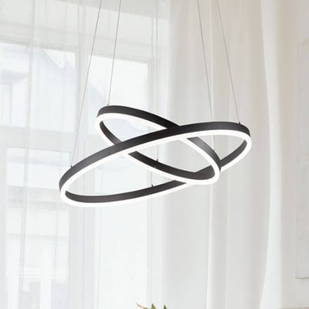 Fabas Luce LED hanglamp Giotto, 2-lamps, zwart