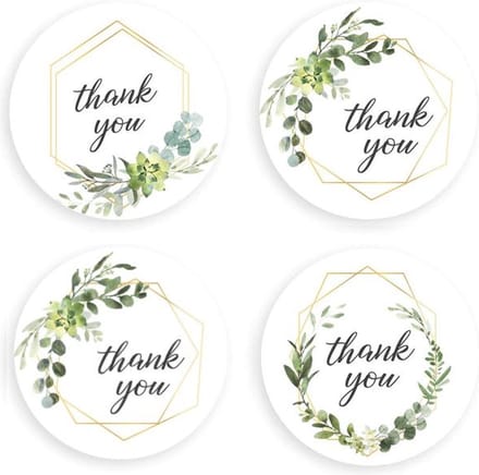 Thank you stickers - Sluitsticker - Sluitzegel - Bedankt stickers - Wit 50 stuks