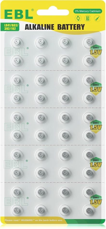 EBL 40-Pack LR41 AG3 - 1.5V Alkaline LR41 Knoopcelbatterij