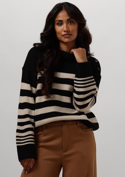 Ruby Tuesday Vieje Button Shoulder Pullover Truien & vesten Dames - Sweater - Hoodie - Vest- Zwart - Maat S