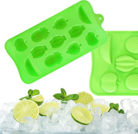 Springos IJsblokjesvorm - IJsblokjes - Fruit - 11 Blokjes - Groen