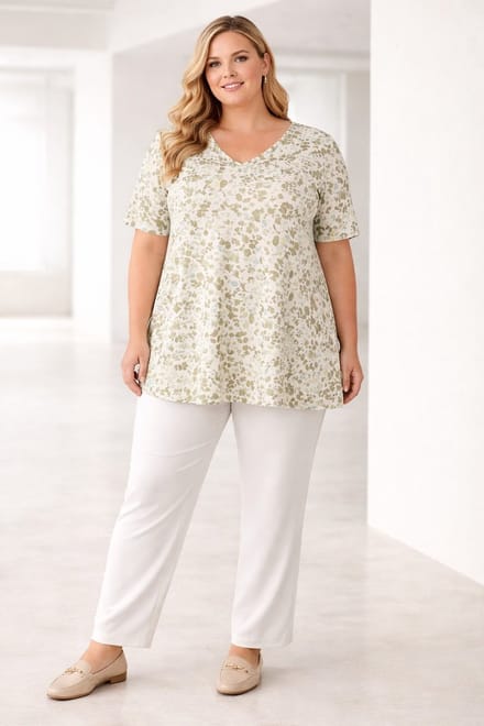 YEST CURVE Ankie Essential Tops - Pastel Green/Multi C - maat X-0(44)