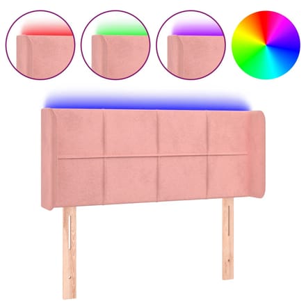 vidaXL - Hoofdbord - LED - 83x16x78/88 - cm - fluweel - roze