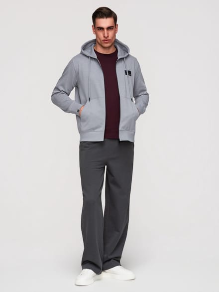 OMBRE Sweater - Regular Fit - Katoen - Lange Mouw Grijs XXL