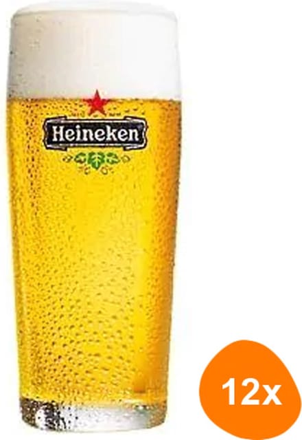 Heineken - Bierglas Fluit 200 ml - 12 stuks