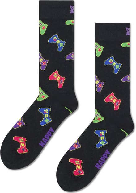 Happy Socks Controller Sock - unisex sokken - zwart - Unisex - Maat: 36 - 40