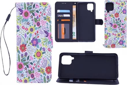 Bookcase Geschikt voor: Samsung Galaxy A42 hoesje met print - Flowers