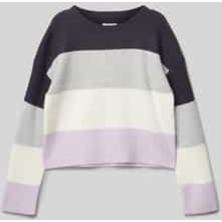 Korte gebreide pullover met colour blocking