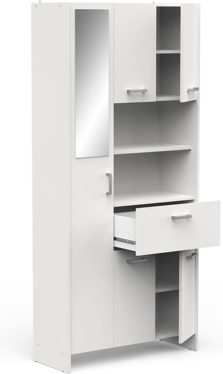 Badkamerkast Coralie | 83,4 X 32,8 X 184,9 Cm | Wit - CBA - Badkamer Kolomkast - Wit - MDF