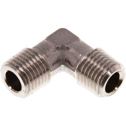R 1/4'' Buitendraad RVS L-Fitting 90graden 150 Bar - FL2E-M-S-014R