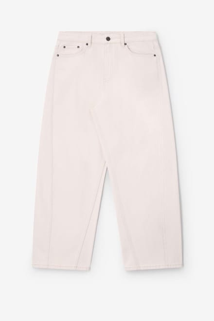 Sissy-Boy - Witte cropped mid waist barrel jeans