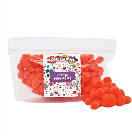 Colorations knutsel pompons oranje 100 stuks - creatieve hobby.