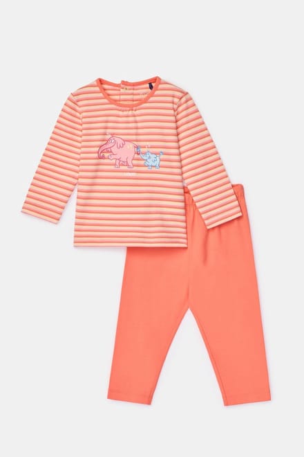 Woody - Baby Pyjama Meisjes - Multicolor streep - 12 maand / 80