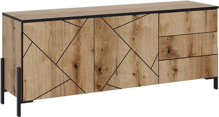 Vicco Hatto TV-meubel – 150 x 60 cm Met deuren en laden Eiken