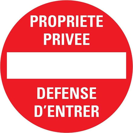 Pickup bord rond diameter 30 cm - Propriete privee Defense d'entrer