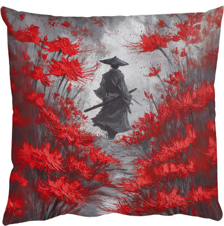 Sierkussens - Kussentjes Woonkamer - 45x45 cm - Rode bloemen - mistig - Man