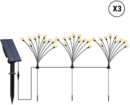 Set van 9 solar zaklampen met 90 lampjes H70CM LYRA