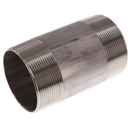 R 2 1/2'' RVS Dubbele Pijpnippel 20 Bar DIN 2982 - 120mm - FL2S-M-ST-212R-120L