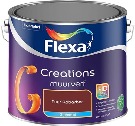 Flexa - Creations Muurverf Zijdemat - Puur Rabarber - Mengverf - 2,5 L