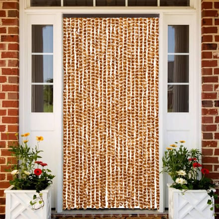 vidaXL - Vliegengordijn - 100x220 - cm - chenille - oker - en - wit
