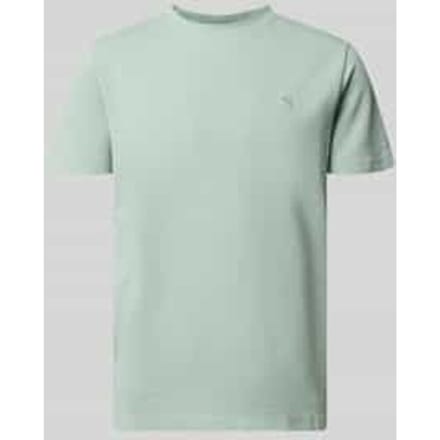 T-shirt met structuurpatroon en gestikt logo